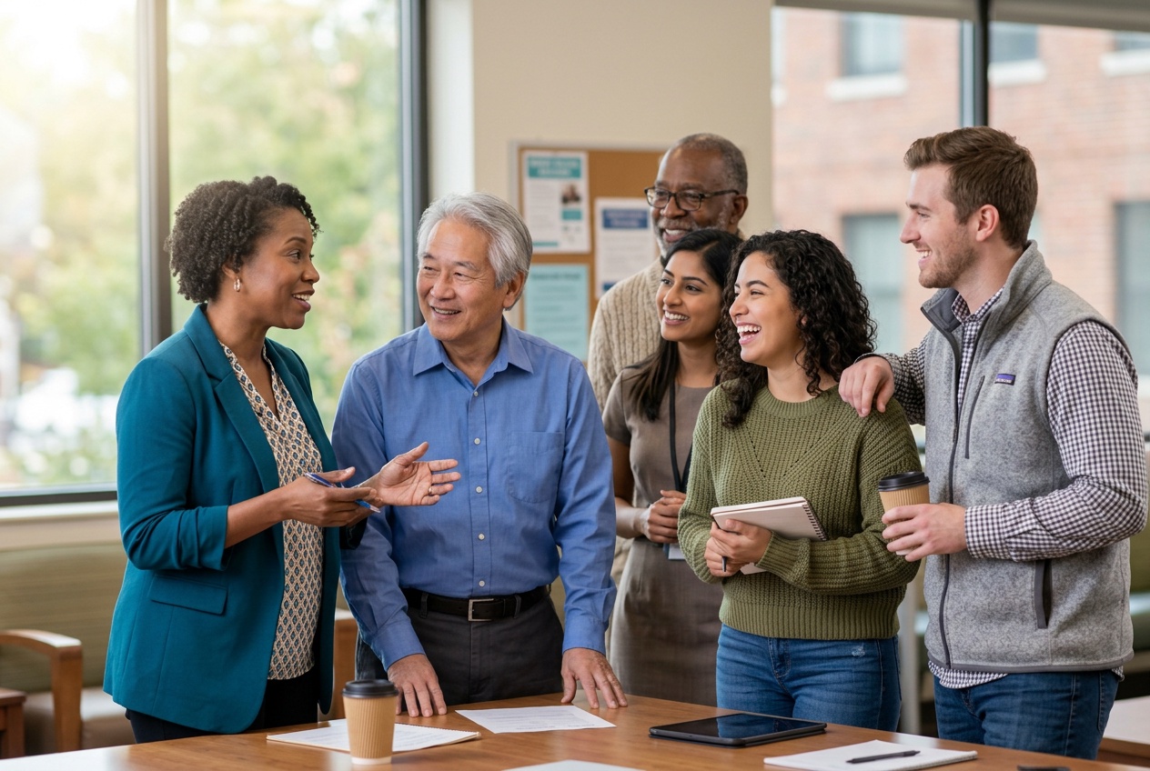 Community members benefiting from credit union services